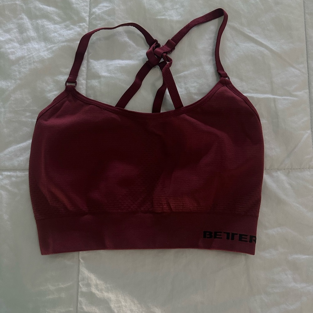 BETTER BODIES Red Sports Bra with Racerback Design